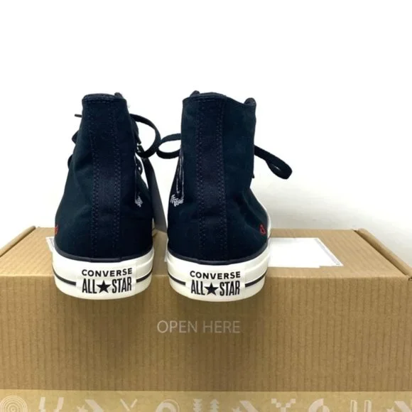 Converse Chuck Taylor Sneakers Hi Casual Black Shoes For Men Custom 152620C-BKW - Picture 9 of 12